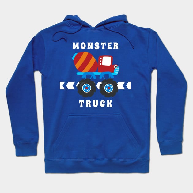 Vector illustration of monster truck with cartoon style. Hoodie by KIDS APPAREL